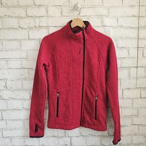 REEBOK Fleece Lined Asymmetrical Full Zip Jacket, XS